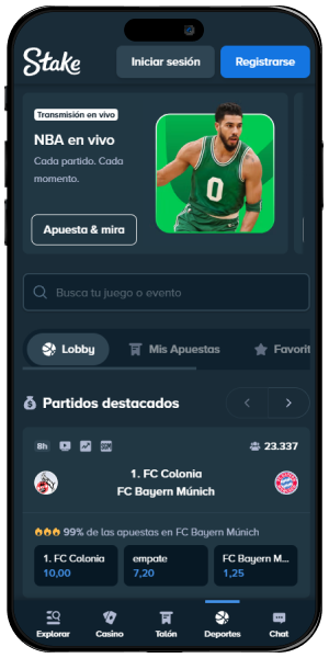 stake pantalla de la aplicación