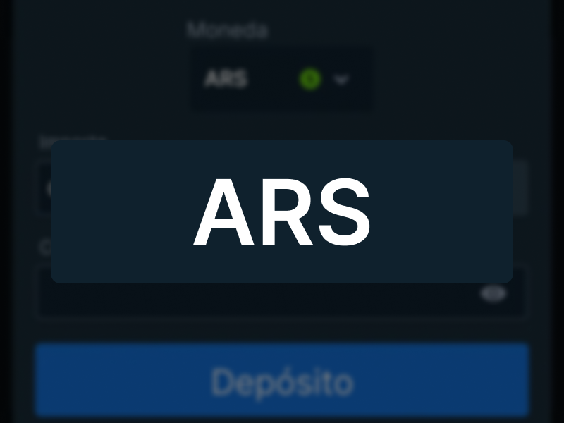 elección de moneda ARS para depósito en Stake