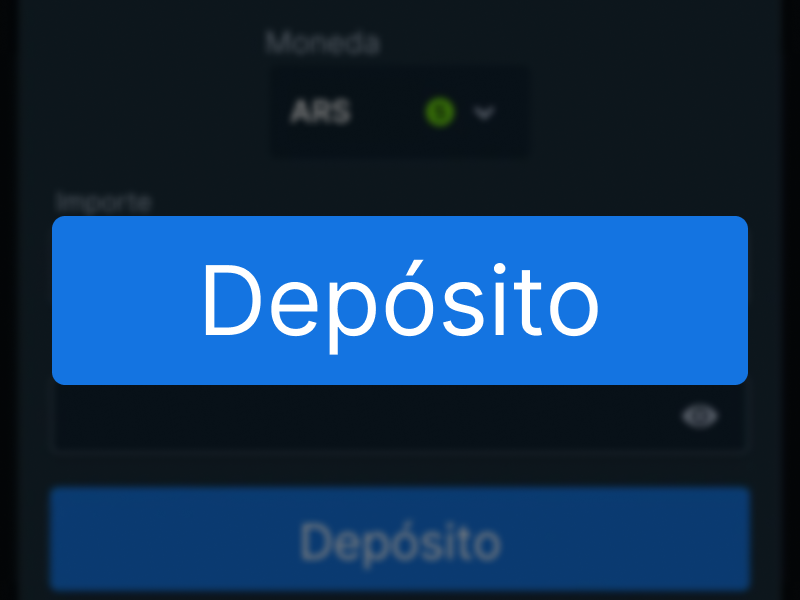 Botón Depósito para confirmar el pago en Stake