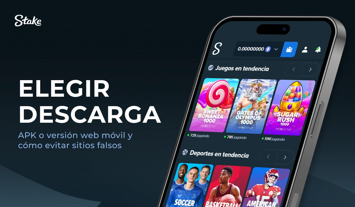 Stake casino online: elegir descarga, app móvil para Android e iOS