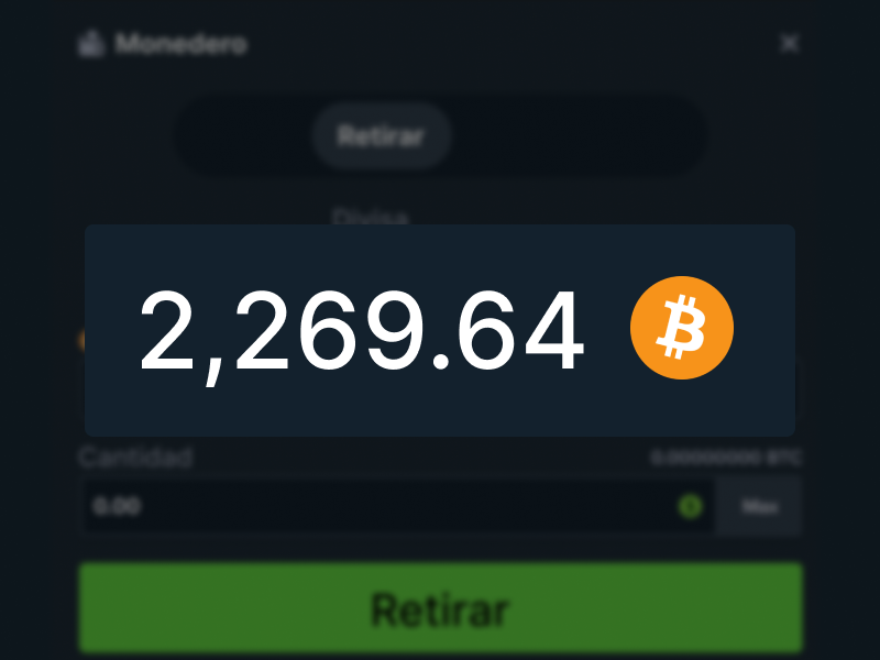 Monto disponible para retirar en Bitcoin en Stake