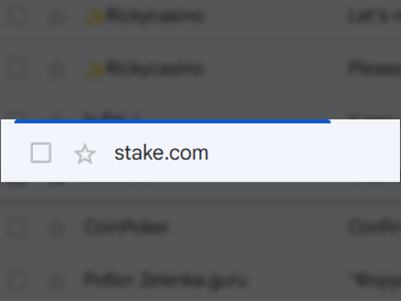Pantalla de verificación por correo electrónico en Stake