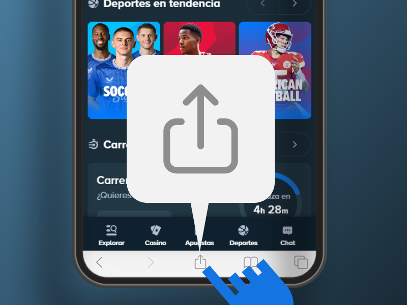 Botón Compartir en Safari para Stake