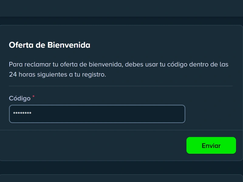 Sección Oferta de Bienvenida en Stake
