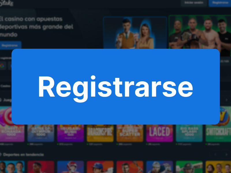 Botón Registrarse en el sitio Stake