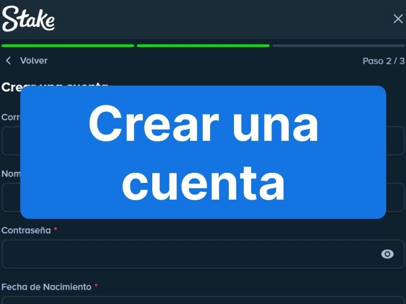 Botón Crear una cuenta en Stake