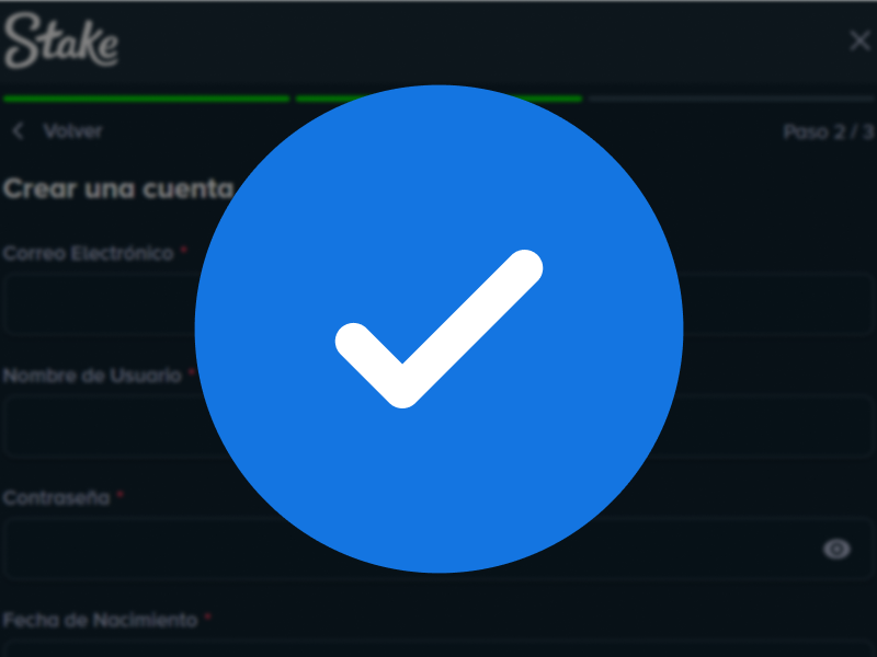 Registro completado correctamente en Stake